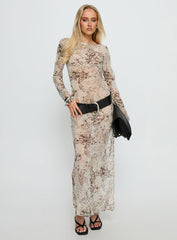 Switch Places Sheer Maxi Dress Animal