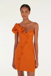 Orange Flower Mini Dress