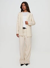 Crowd Pleaser Oversized Blazer Cream