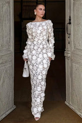 Viper | Cream Lace Long-Sleeve Maxi Dress