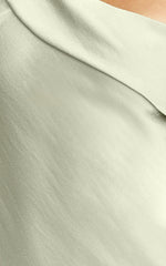 Calix Midi Dress - One Shoulder Slip Dress in Light Olive