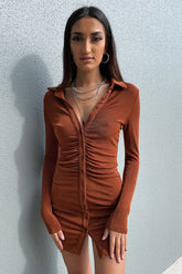 Ishka Dress - Brown