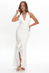 Alisette Split Maxi Dress White