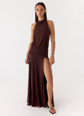 All This Aura Maxi Dress Chocolate