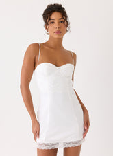 Aloura Lace Mini Dress White