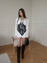 Annalise V-Neck Lace Blazer Mini Dress