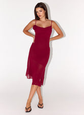 Anne Midi Dress Deep Red
