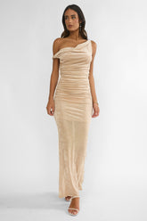Callen Ruched Maxi Dress Champagne