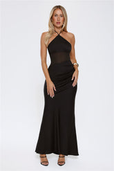 Florenza Halter Maxi Dress Black