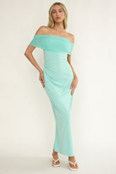 Love Languages Off Shoulder Maxi Dress Mint
