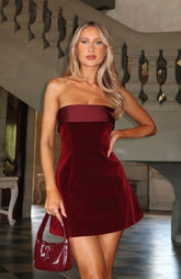 Lucy Mini Dress Burgundy