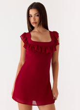 Malina Mini Dress Deep Red