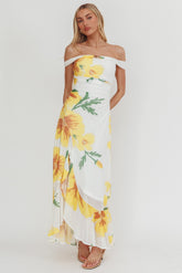 Moonlit Off Shoulder Maxi Dress Yellow