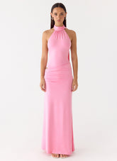 On My Way Bodysuit Maxi Dress Pink
