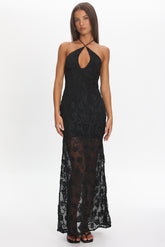 One Night Embellished Maxi Dress Black