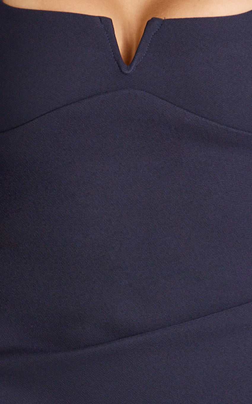 square neck bodycon dress in navy Square Neck Cut Out Back Mini Bodycon Dress In Navy Blue Sequin