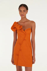 Orange Flower Mini Dress