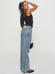 Sidle Low Rise Straight Leg Jeans Light Wash