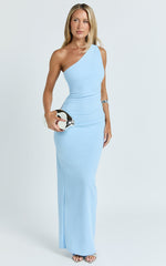 Criselda Maxi Dress - One Shoulder Maxi Dress in Blue