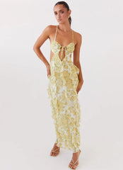 Katie Ruffle Midi Dress