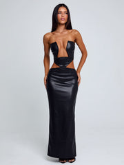 Milarae Black Midi Dress